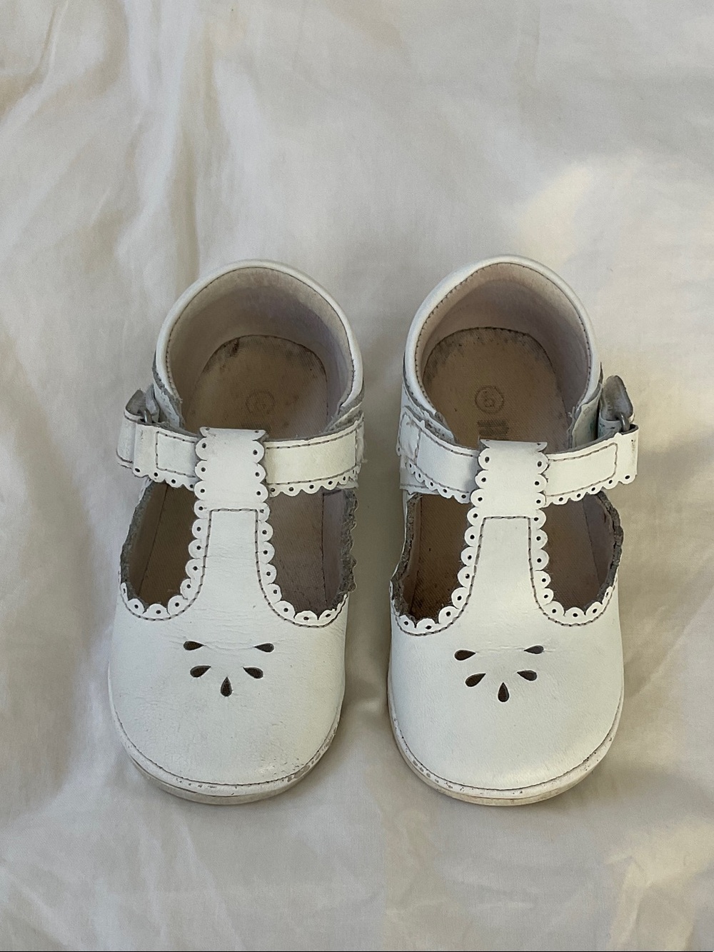 Angels White T‑Bar Dress Shoes for Kids